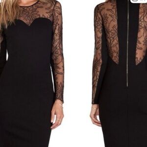 Mason Black Long Sleeve Sheath Dress